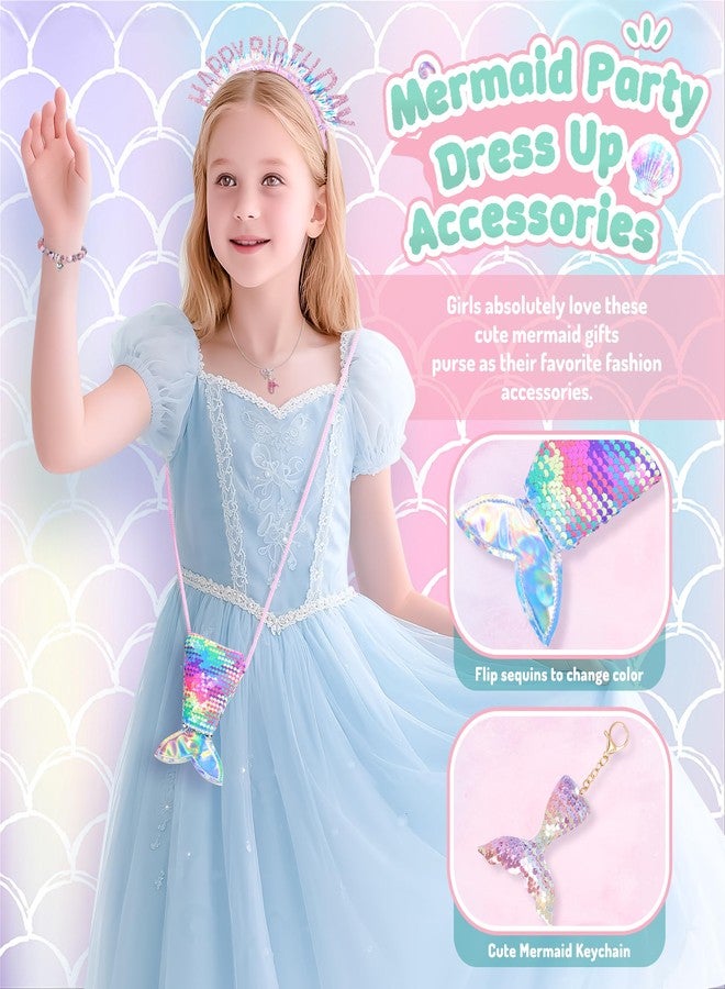 Auspicious beginning 13PCS Mermaid Toys Gifts for Girls 4-6 7 8 9 10 Years Old, Girls Birthday Gifts Set with Light Up Star Pillow DIY Water Bottle Kits, for Daughter Niece Christmas Birthday Baskets for Kids - Image 4
